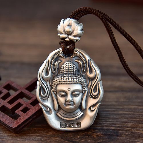 属鼠本命佛黑曜石吊坠